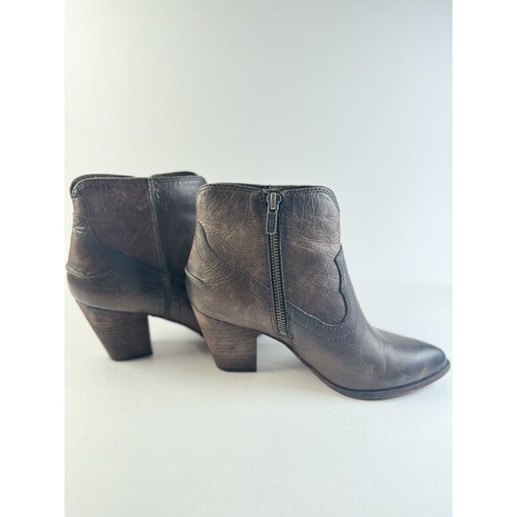 Frye Womens Boots Brown Renee Seam Short Leather Western Heeled Ankle Bootie 6 M - Picture 2 of 11